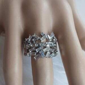 Paparazzi Radiant Silver Crystal Strech Ring